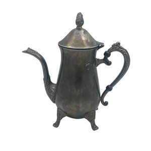 Vintage Silver Plated Teapot Patinaed Victorian Serving Pitcher